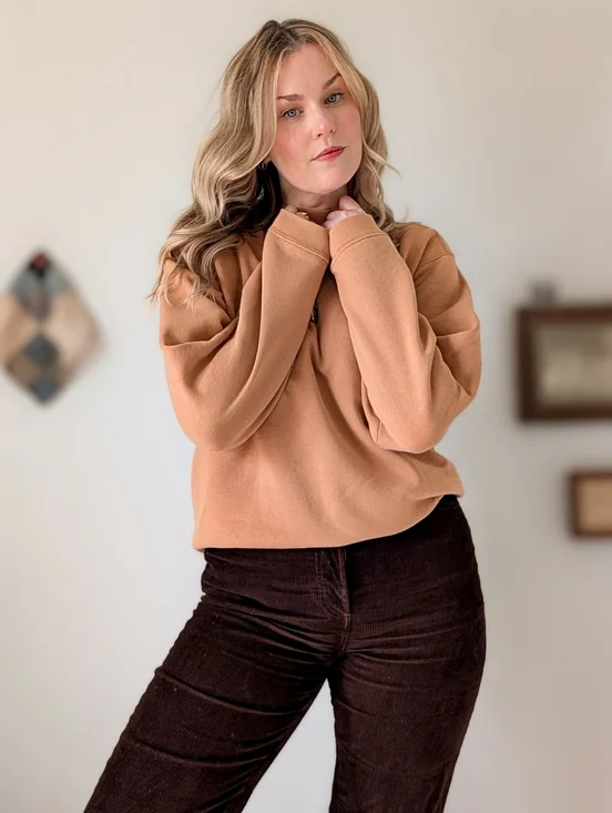 Vintage Relaxed Fit Mock Neck 90s vintage Sweatshirt - Picture 11 of 13